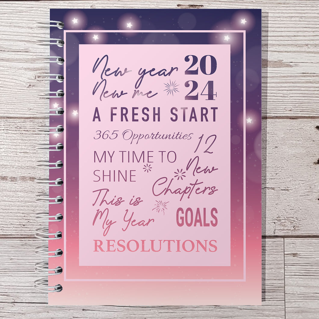 New Year Words 8 and 12 Week Food Diary