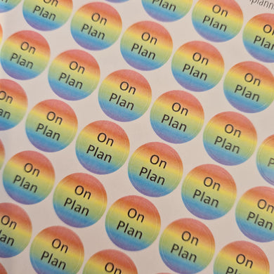 On Plan Off Plan Rainbow Stickers