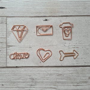Rose Gold Planner Clips - All Designs