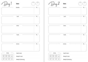 Believe in Yourself (Hearts) 8 and 12 Week Food Diary