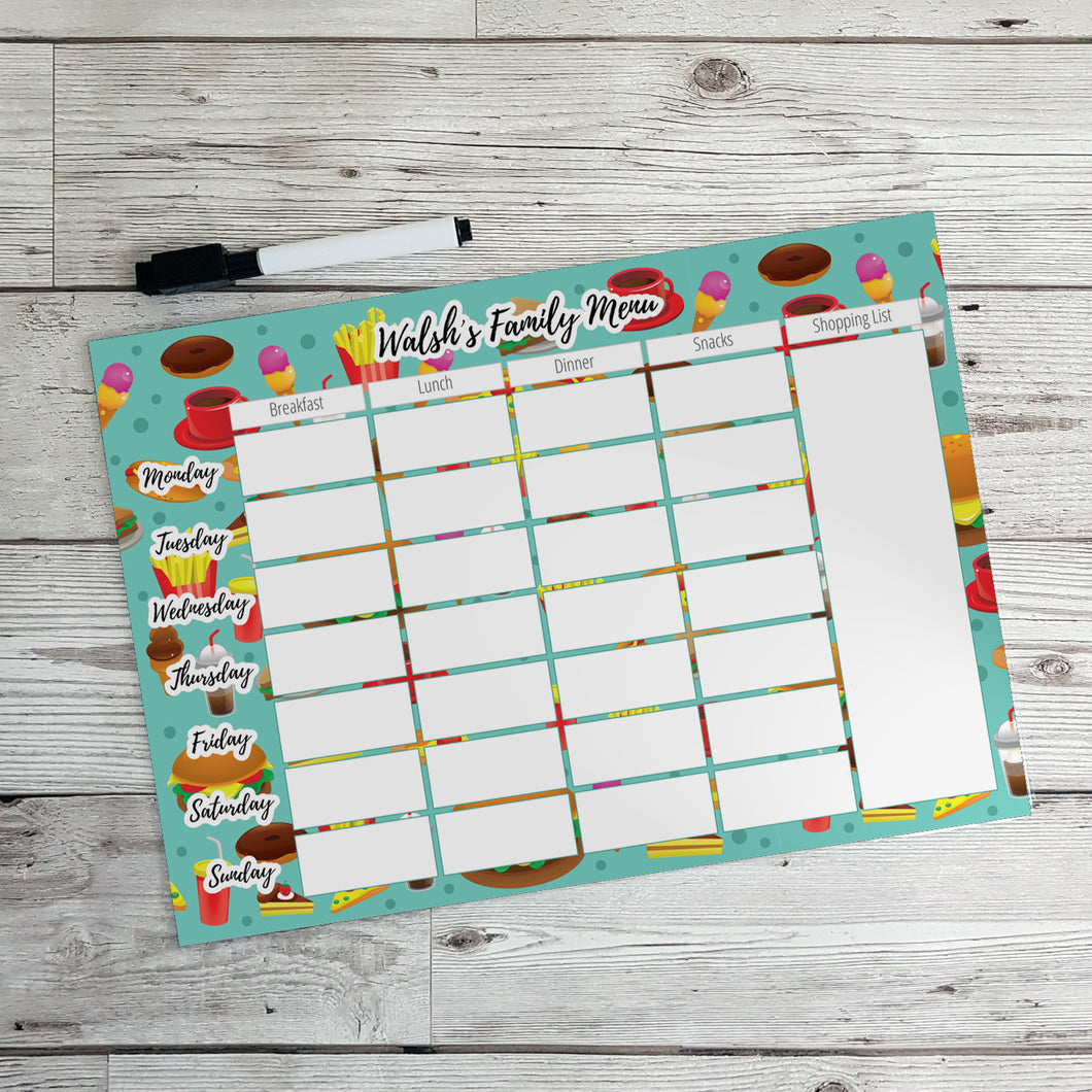 Personalised Reusable Meal Planners