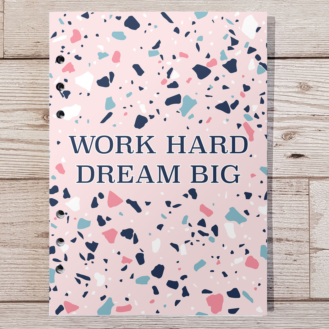 Work hard dream big 8 and 12 Week Organiser Refill